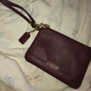 Maroon coach wristlet